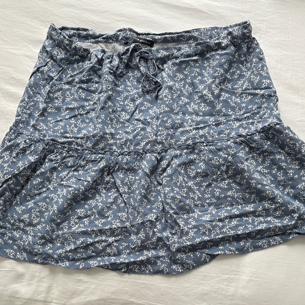 Brandy Melville Blue Floral Skirt